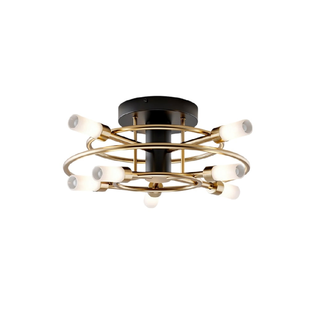 **Luminária de Teto Moderna com Design em Círculo e Luzes LED**