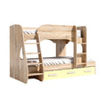 **Cama Beliche com Armário Integrado e Gavetas de Armazenamento**